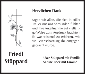Traueranzeige von Friedl Stüppard von Pegnitz-Zeitung